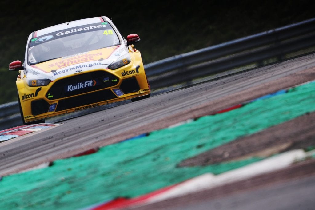 Ollie Jackson on track Thruxton TOCA test